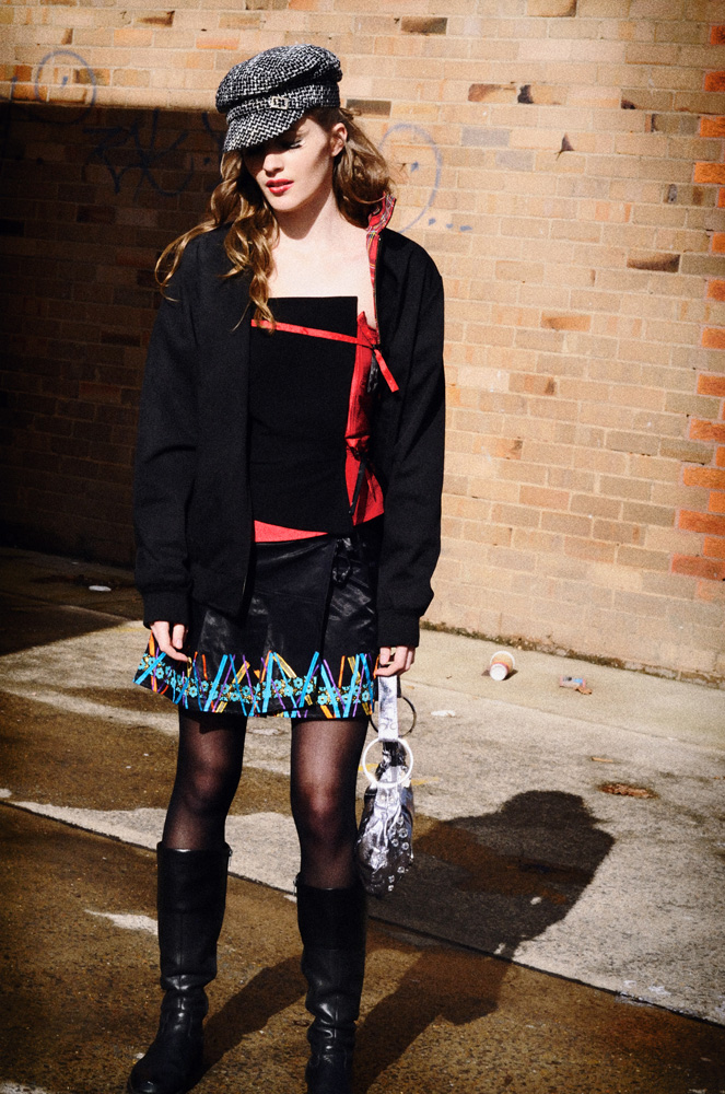 Rapture In Sydenham - Alicia Hollen ‘Wrap Me Up’ Top & Gypsy Ra Ra Skirt, Cap & Bag, Editorial Fashion Photography