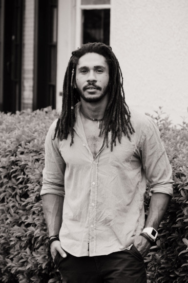 Ian, male model with dreadlocks, location photoshoot, West End, Brisbane, Australia. Male modelling portfolio photo-shoot by Kent Johnson.