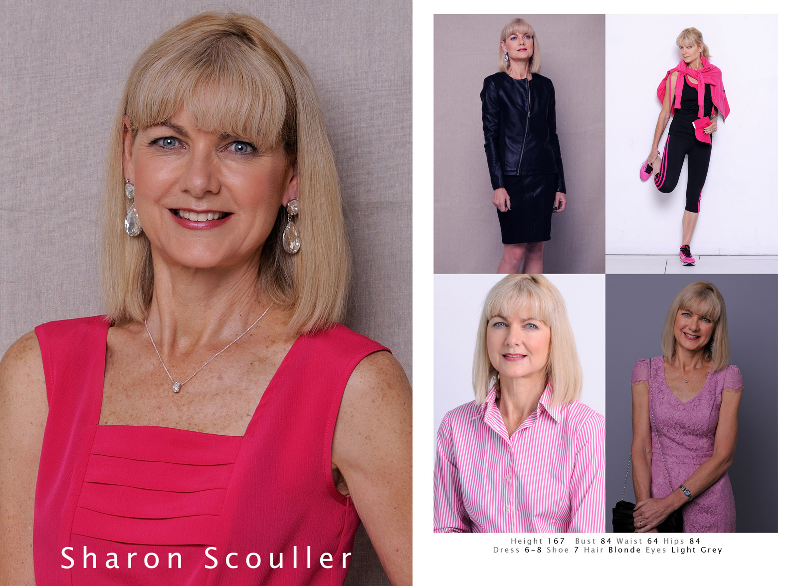 Comp Card, senior model. Modelling Portfolio headshots for Fashion, Fitness, Beauty for womwn and men.