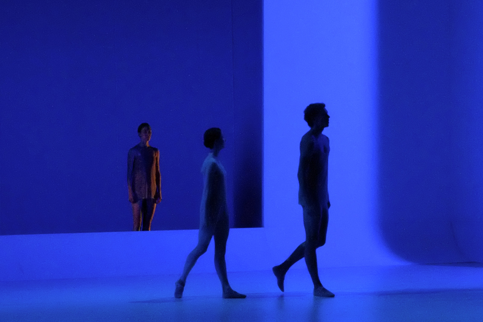 Deep blue, moody stage - The Australian Ballet - CHROMA - Chorographer Wayne McGregor Photography by Kent Johnson