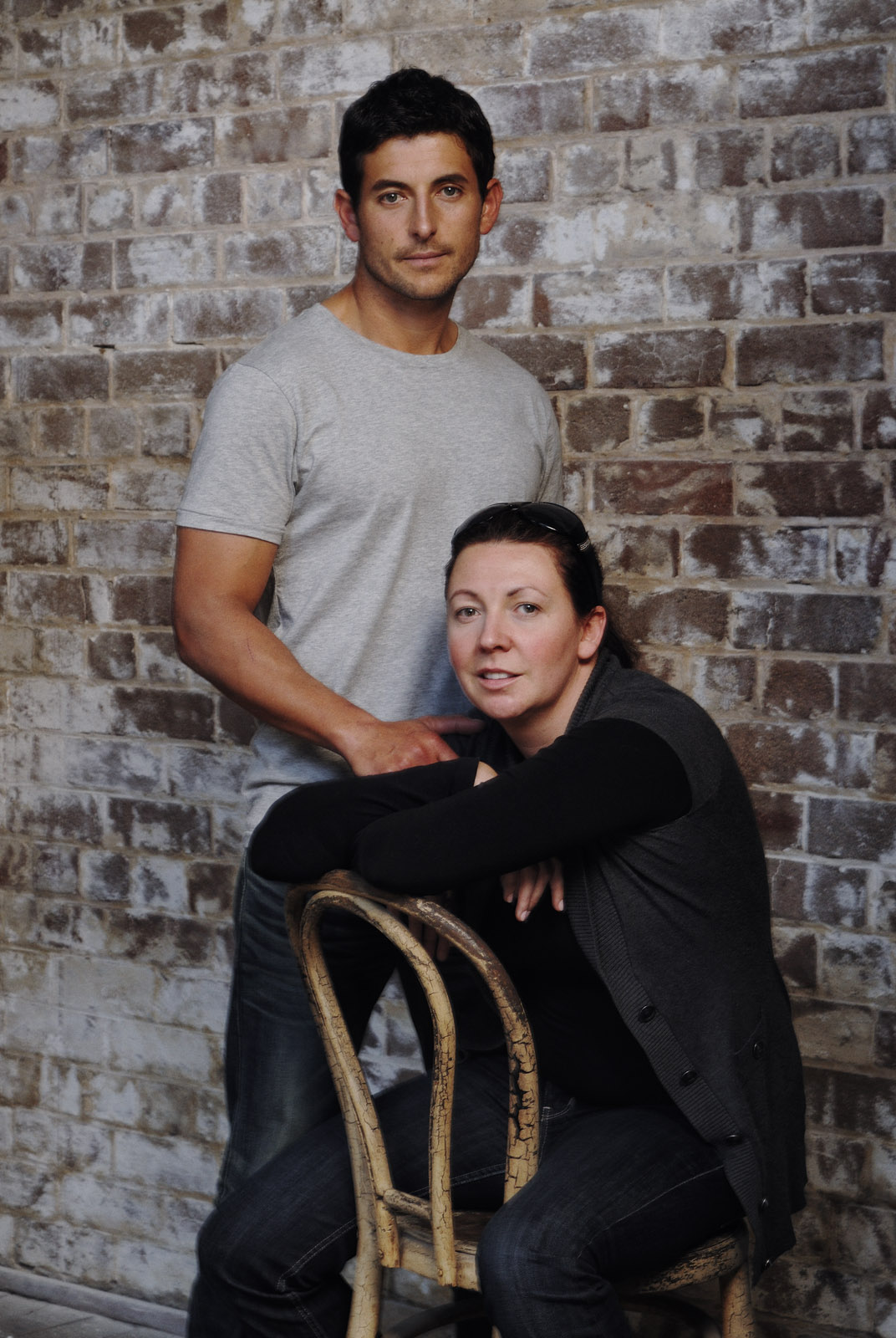 Husband and wife, casual style studio portrait by Kent Johnson Photography, Sydney, Australia.