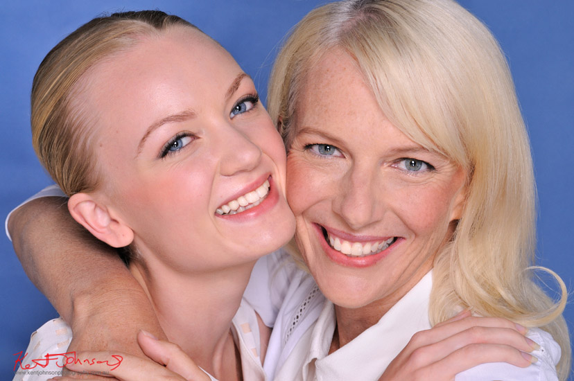 Mothers Day, Mother & Daughter studio portrait. Photographed by Kent Johnson.