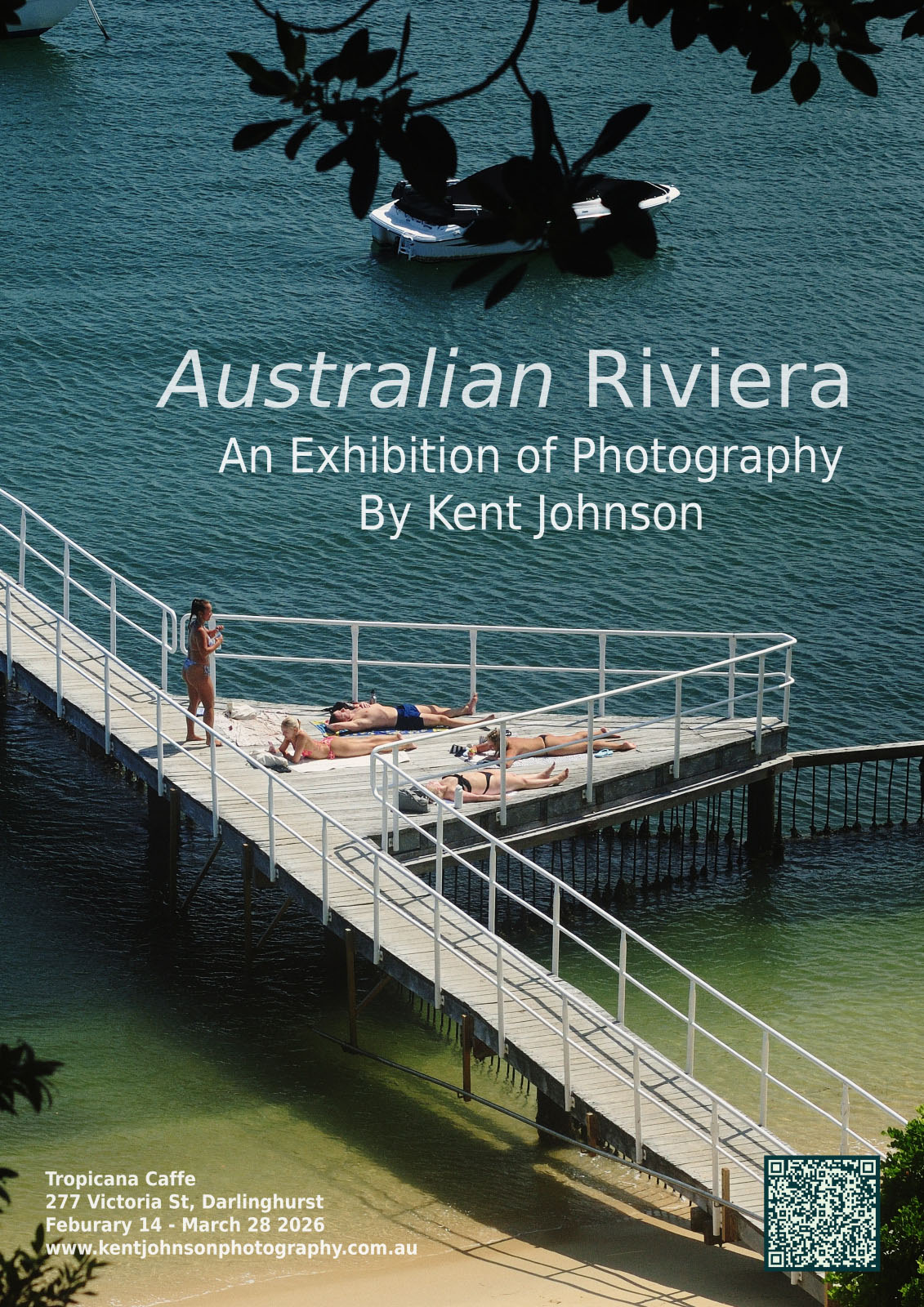 Sunbaking on the Vee Deck, Redleaf Harbour Pool. Australian Riviera, an exhibition of landscape photography of the costal areas of the Eastern Suburbs of Sydney, Australia by photographer Kent Johnson.