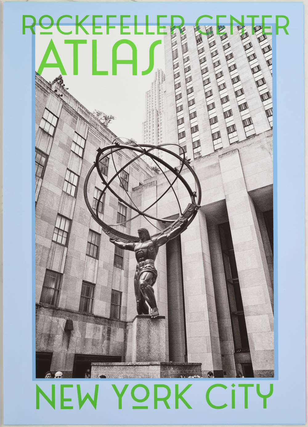 Atlas Sculpture, Rockefeller Center - The Poster Show, New York City, Art Deco skyscrapers