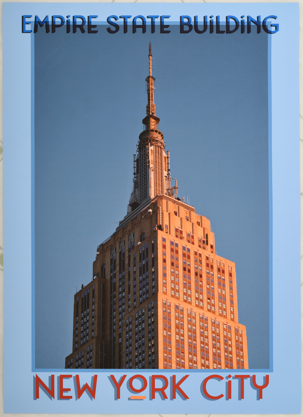 Empire State Building with Sunset Glow - The Poster Show, New York City, Art Deco skyscrapers
