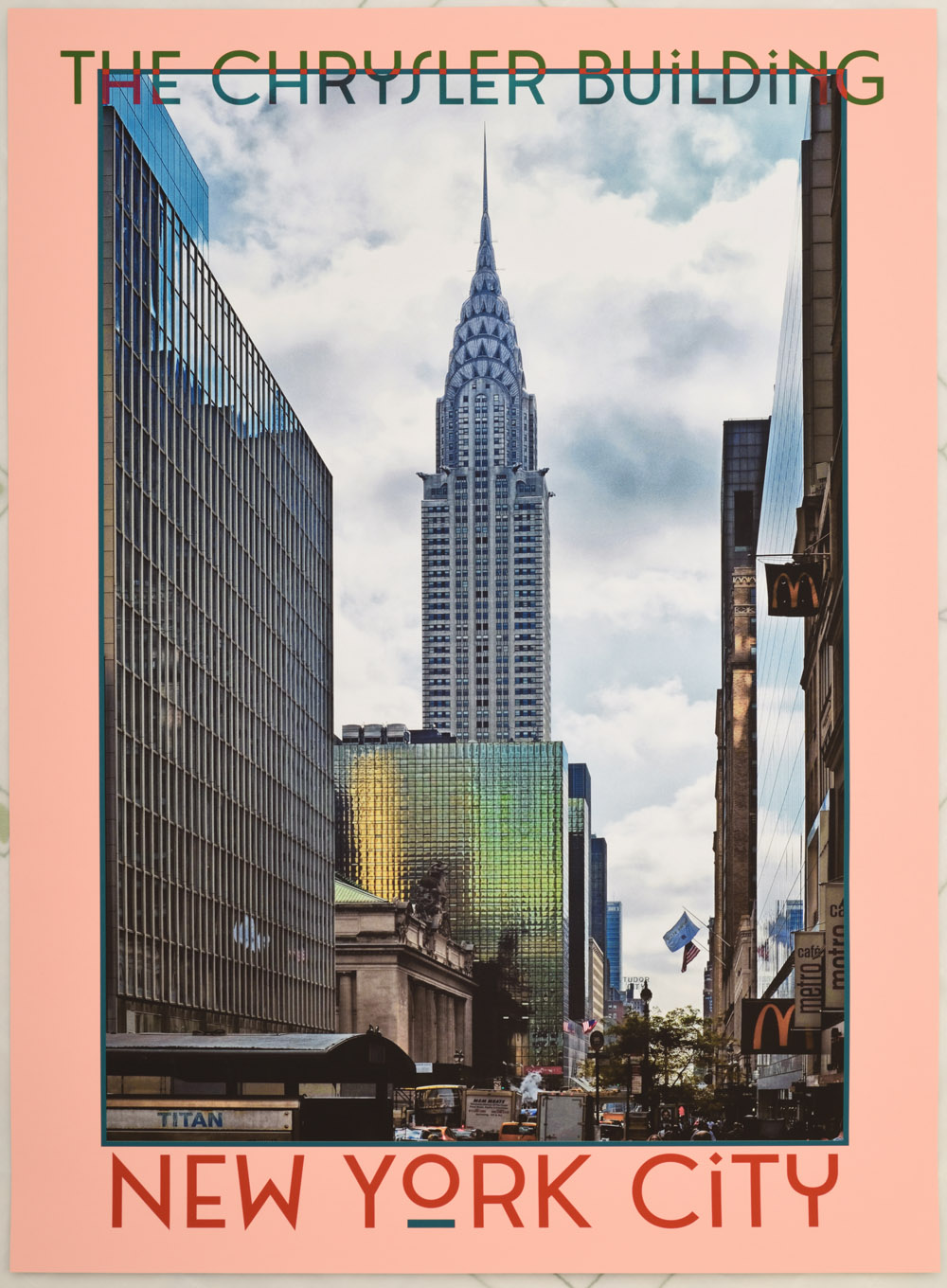 Chrysler Building 42nd St with Grand Central Station - The Poster Show, New York City, Art Deco skyscrapers