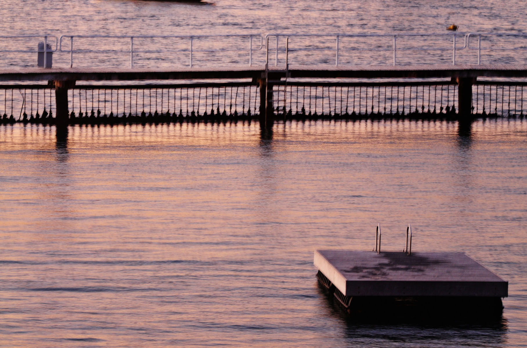 Pontoon sunset - Redleaf Boulevardier, Impressions of Redleaf Sydney an art exhibition of photographs by Kent Johnson.