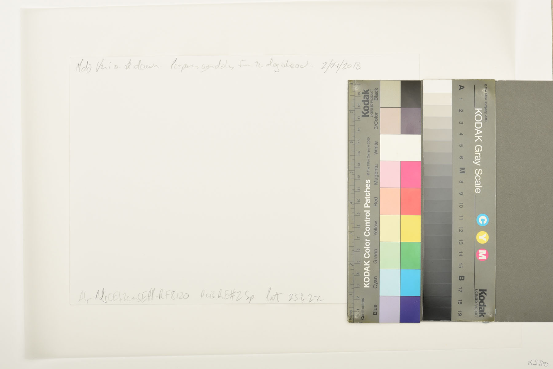 Colour Card, Verso, Molo at Dawn. La Serenissima an exhibition of photographs and fine art prints by Kent Johnson