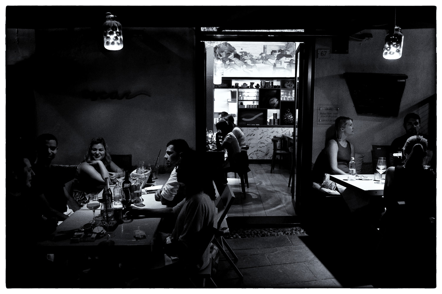 Outdoor seating, Trattoria Da Oscar, Monterosso al Mare SP, Italy. Food photography by Kent Johnson