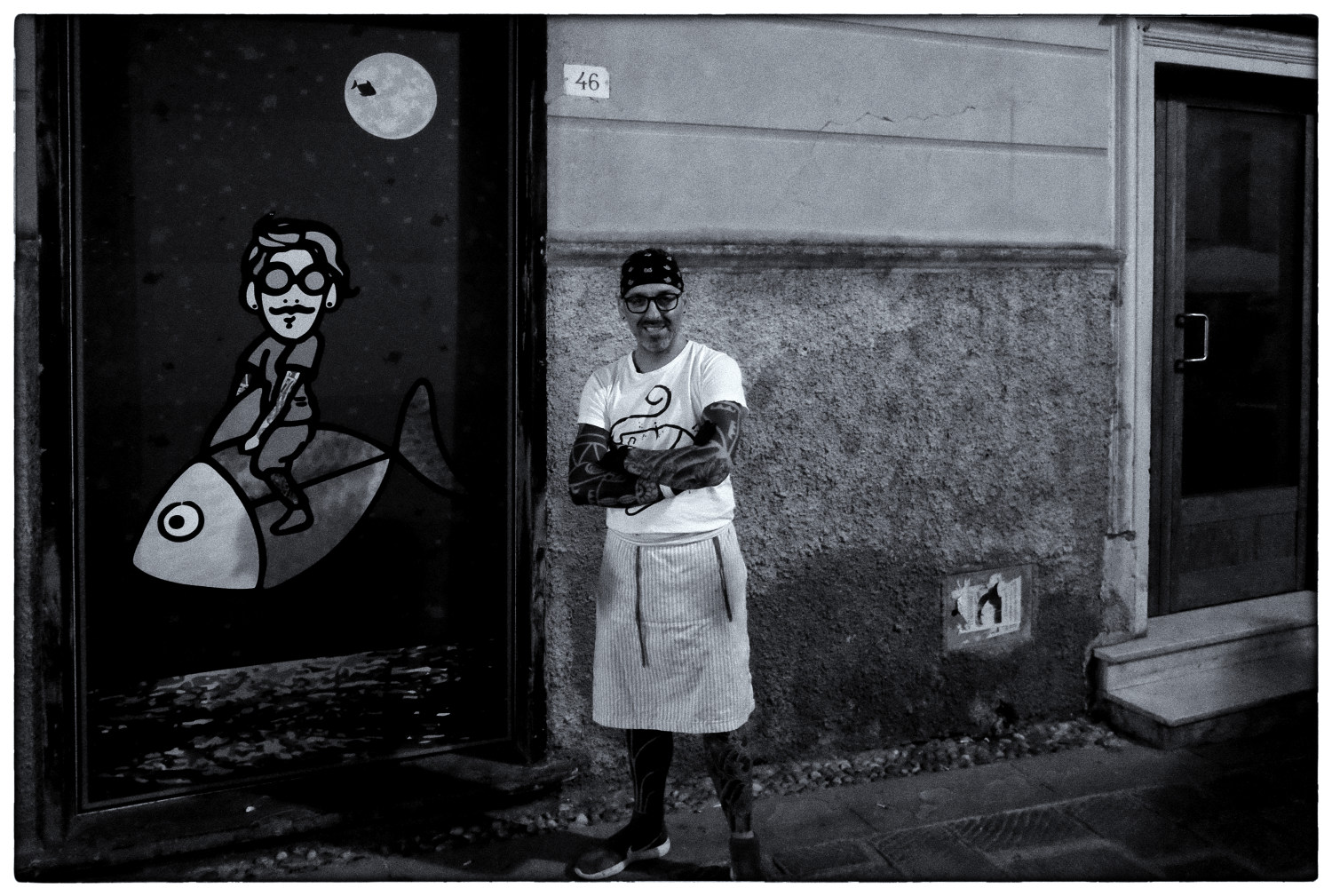 Portrait of Oscar at Trattoria Da Oscar, Monterosso al Mare SP, Italy Food and travel photography by Kent Johnson