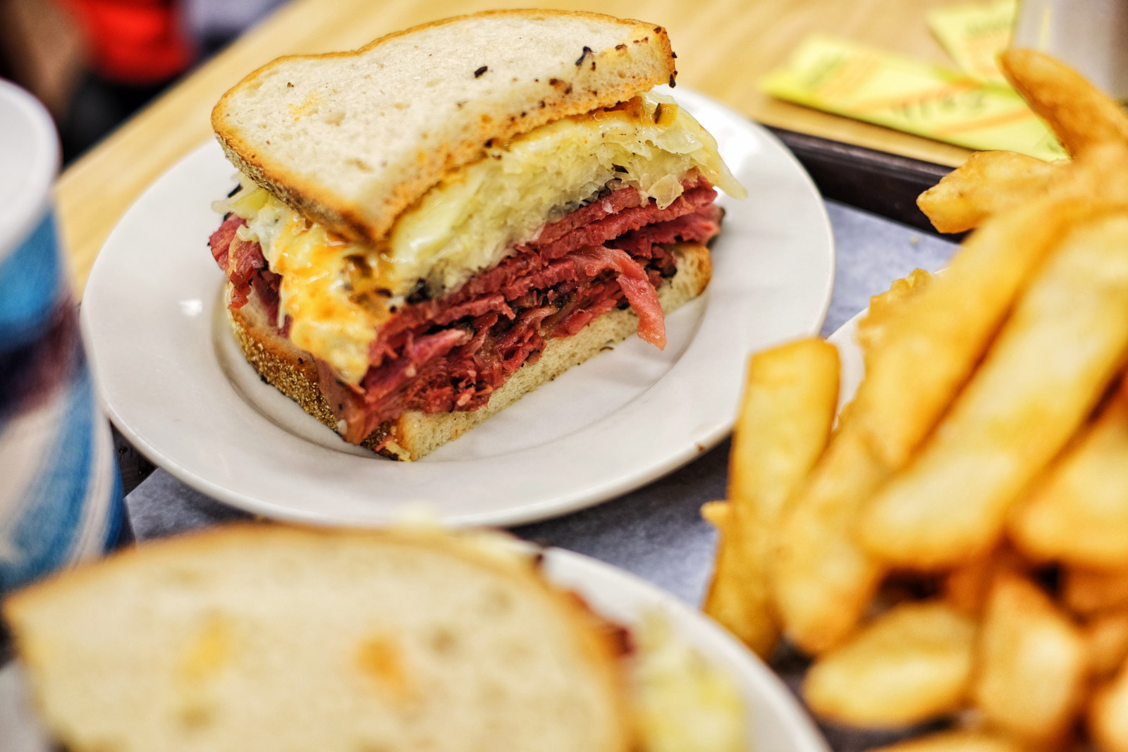 Inside Katz's legendary pastrami, corned beef and Jewish deli, great food and atmosphere on E Houston St, New York