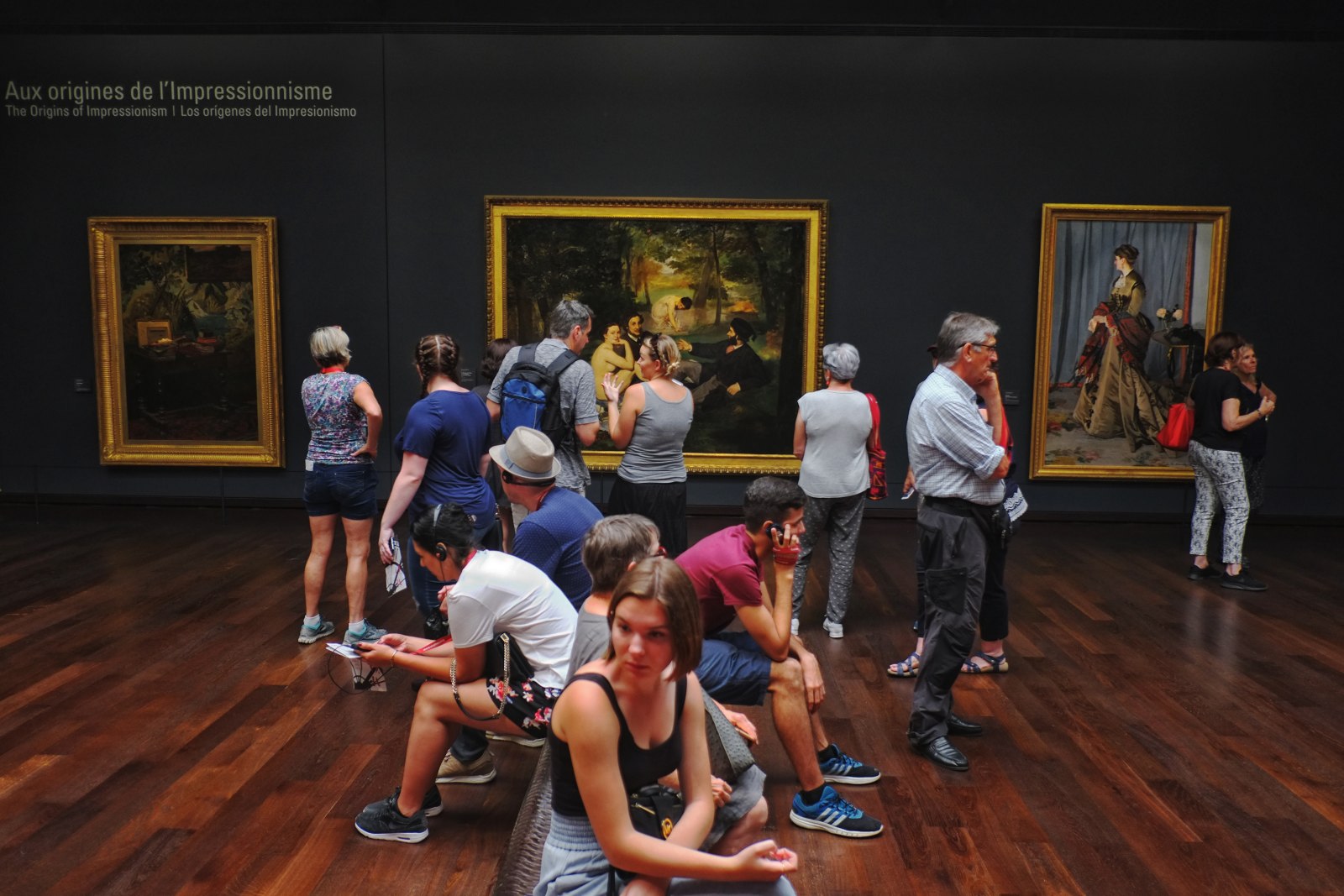 Art partons and Impressionist paintings in the Musée d'Orsay, Paris, France. Travel and architectural photography by Kent Johnson.