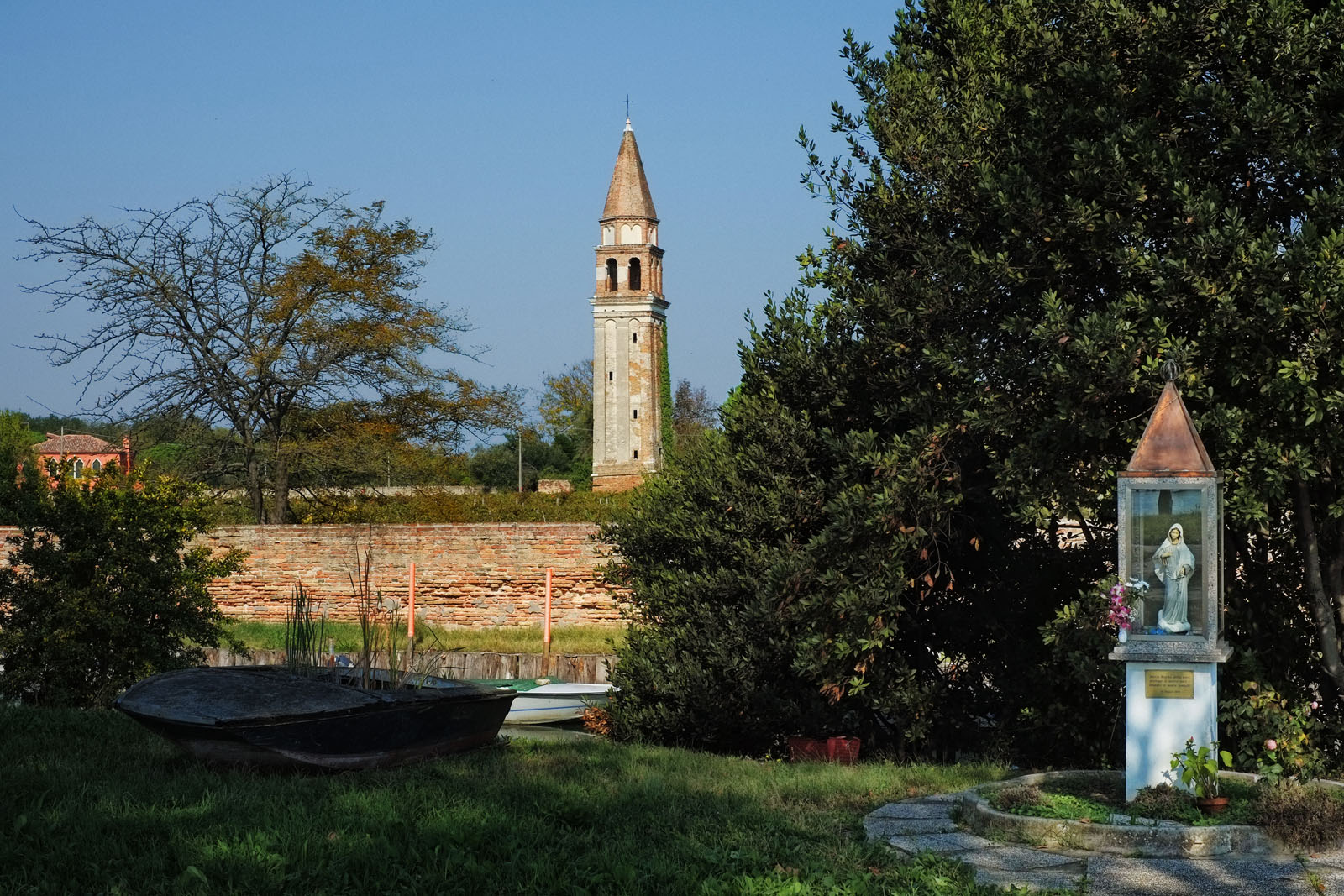 Bell Tower, San Michele Arcangelo, Mazzorbo. Travel photography by Kent Johnson.